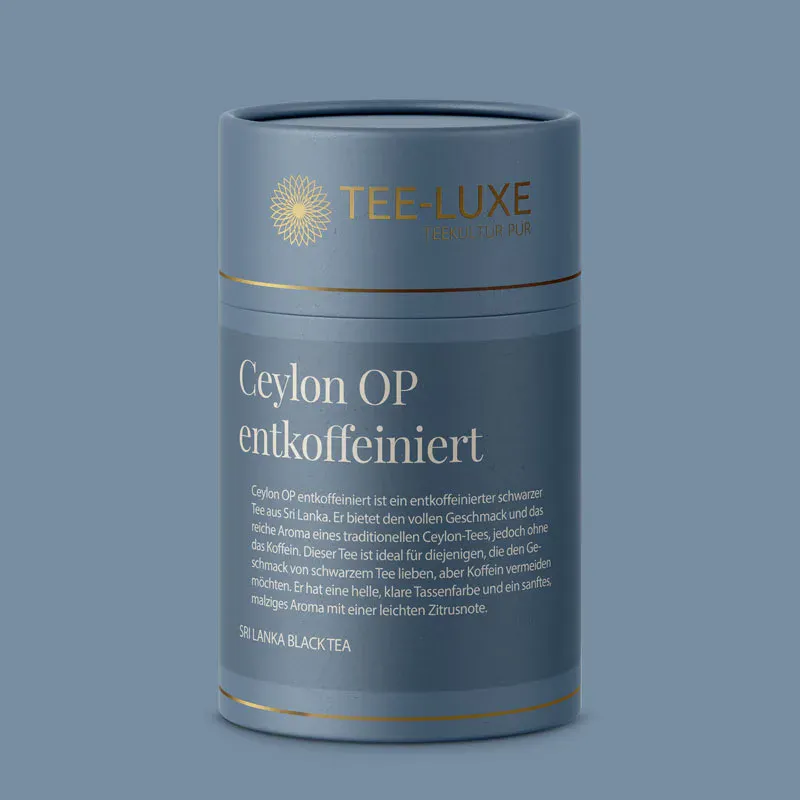 Schwarzer Tee - Ceylon OP entkoffeiniert - 85 g - Verpackung