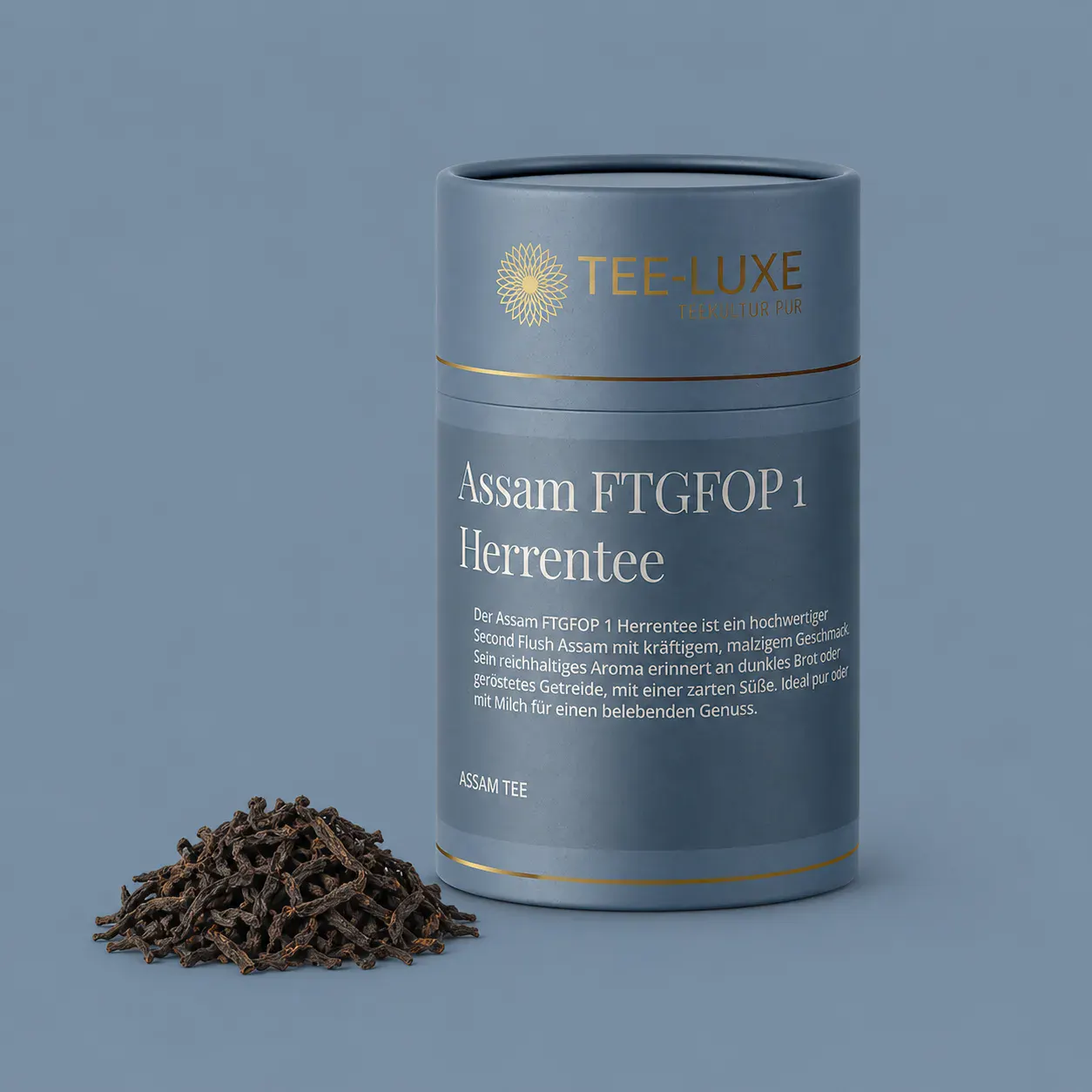 Schwarzer Tee - Assam FTGFOP 1 Herrentee - 100 g - Verpackung mit losem Tee
