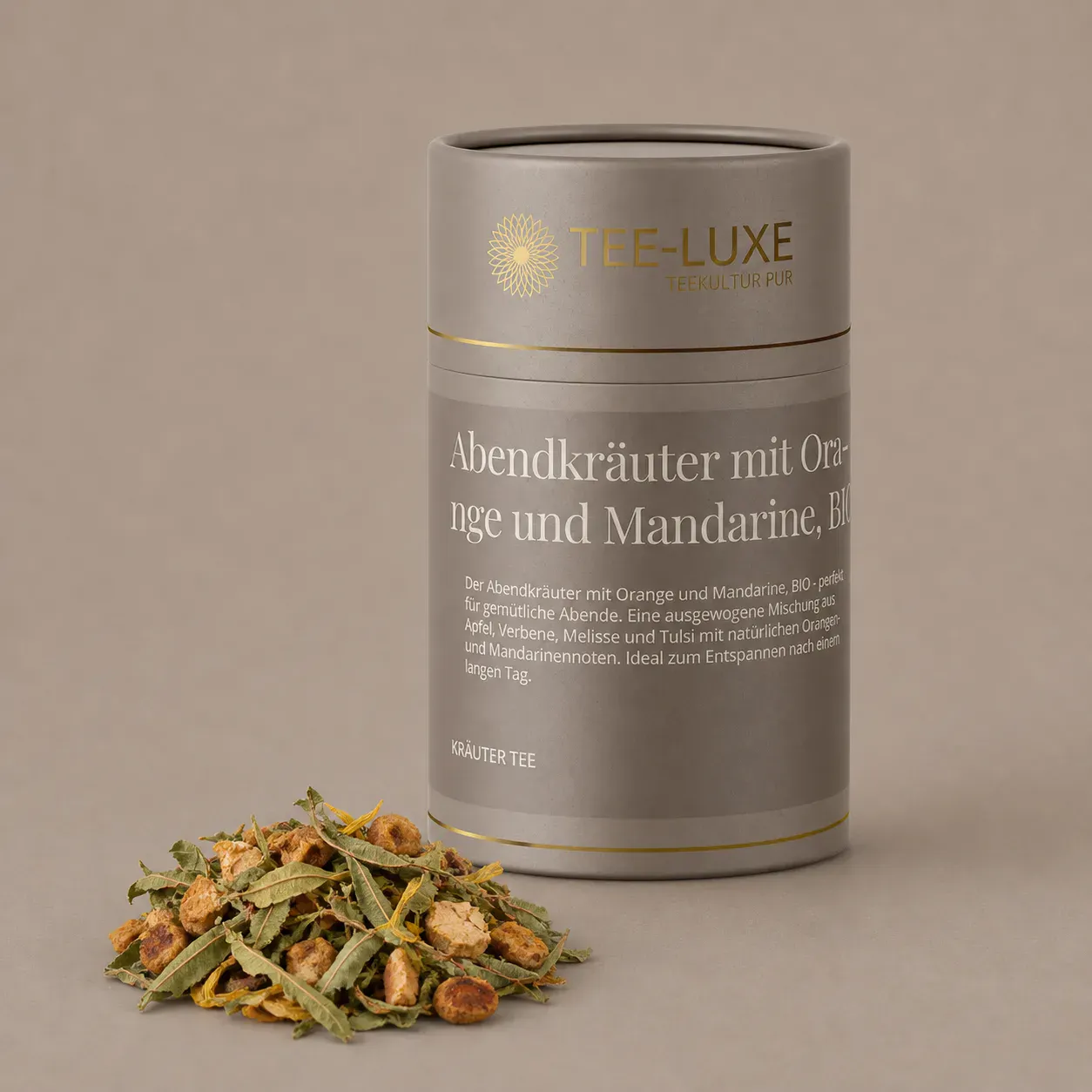 Kräuter Tee - Abendkräuter mit Orange und Mandarine, BIO - 85 g - Verpackung mit losem Tee