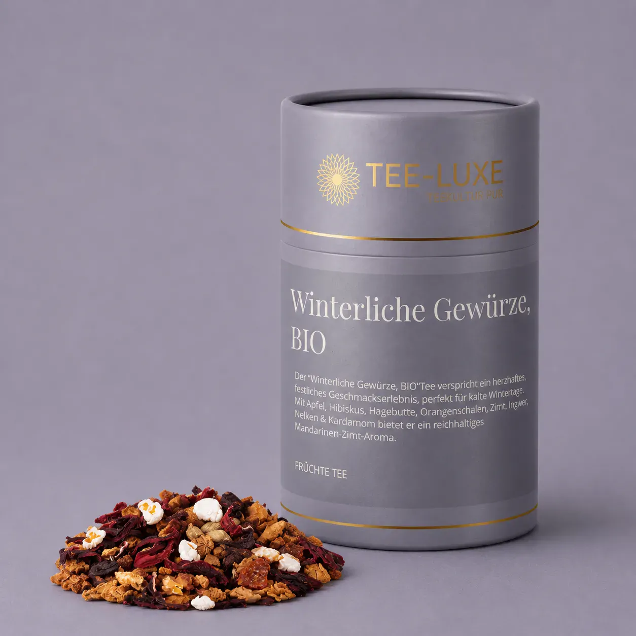 Früchte Tee - Winterliche Gewürze, BIO - 100 g - Verpackung mit losem Tee