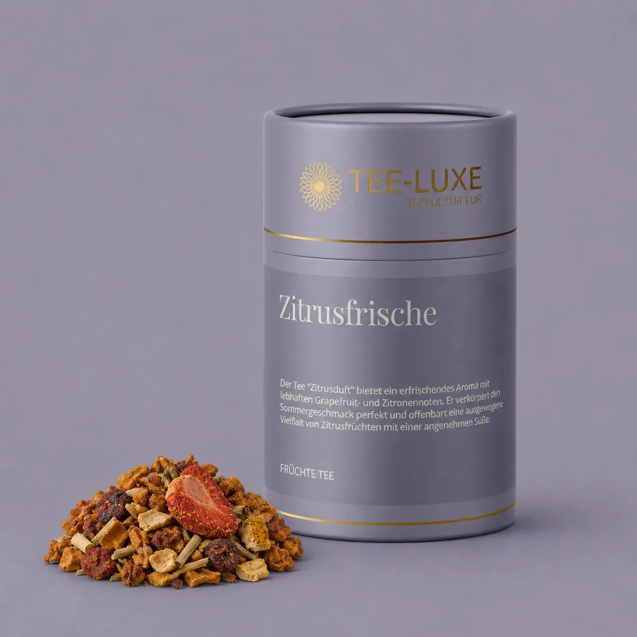 Früchte Tee - Zitrusfrische - 100 g - Verpackung mit losem Tee