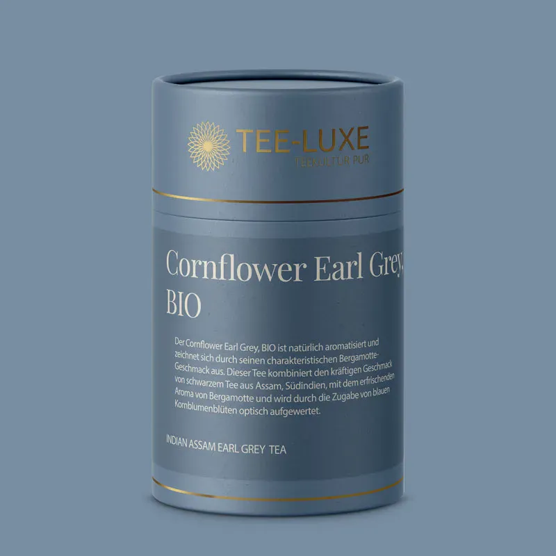 Schwarzer Tee - Cornflower Earl Grey, BIO - 90 g - Verpackung