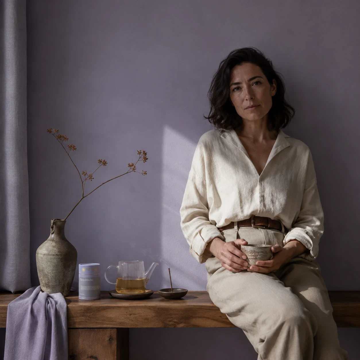Tee-Luxe Zitrusfrische Teedose in ruhiger Lifestyle-Szene
